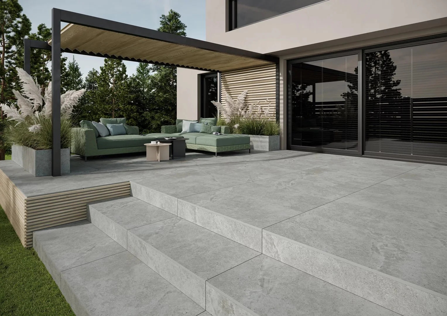 Aura Grey 60x60 CM Uteklinker (18MM i tjocklek)