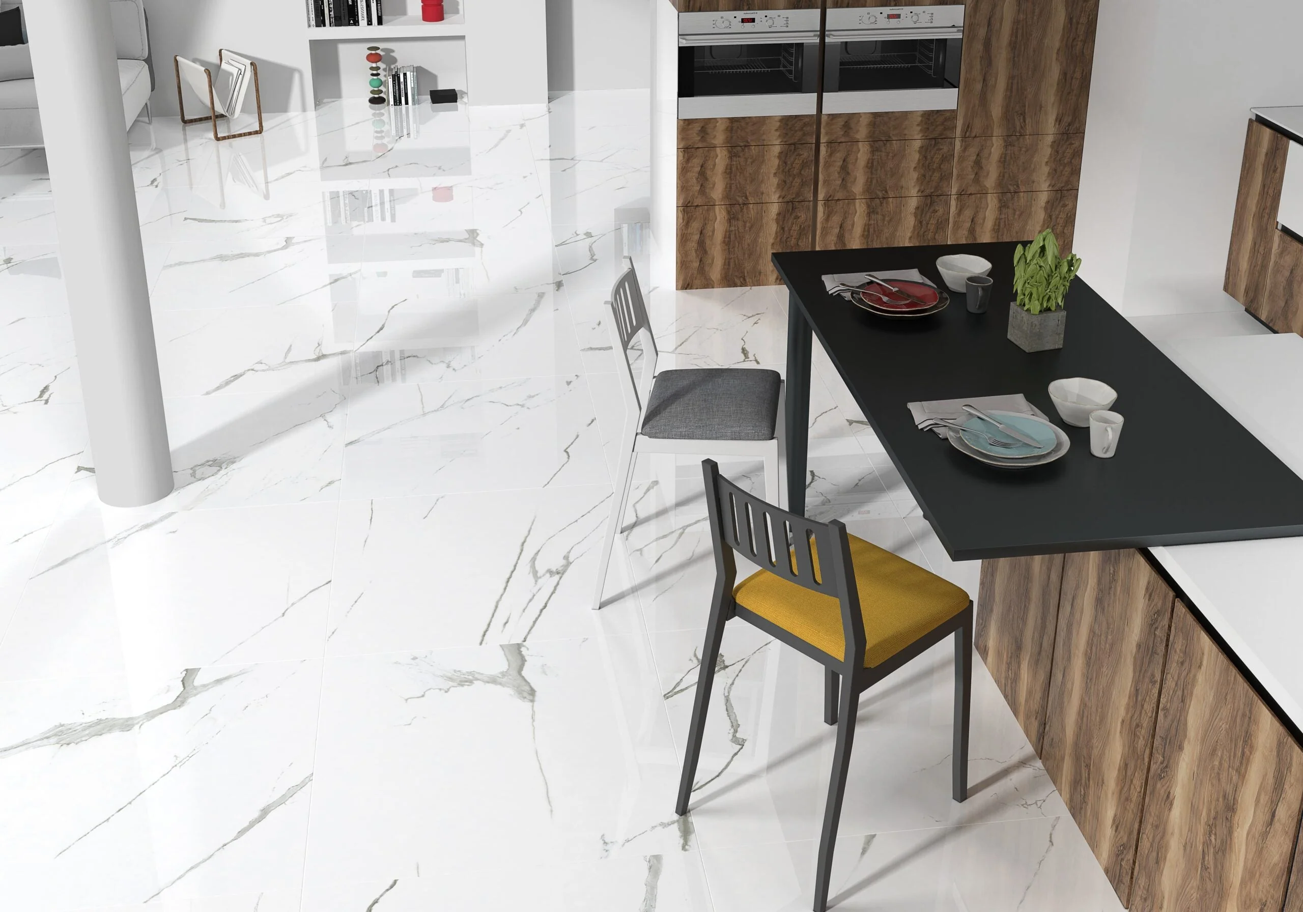 Bianco Lux White Blank Rect. 60x60 CM Klinker