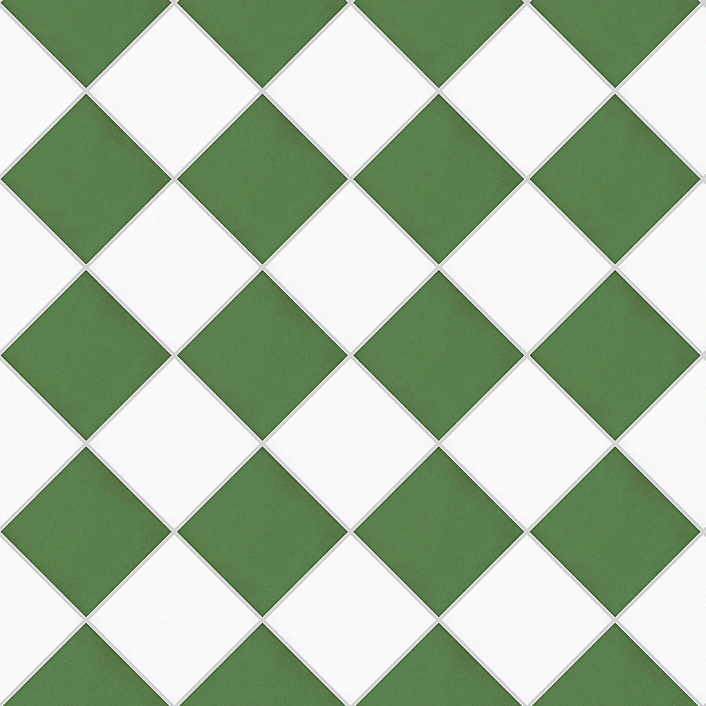 Schackrutigt Vit/Grön 20x20 CM Klinker - Image 2