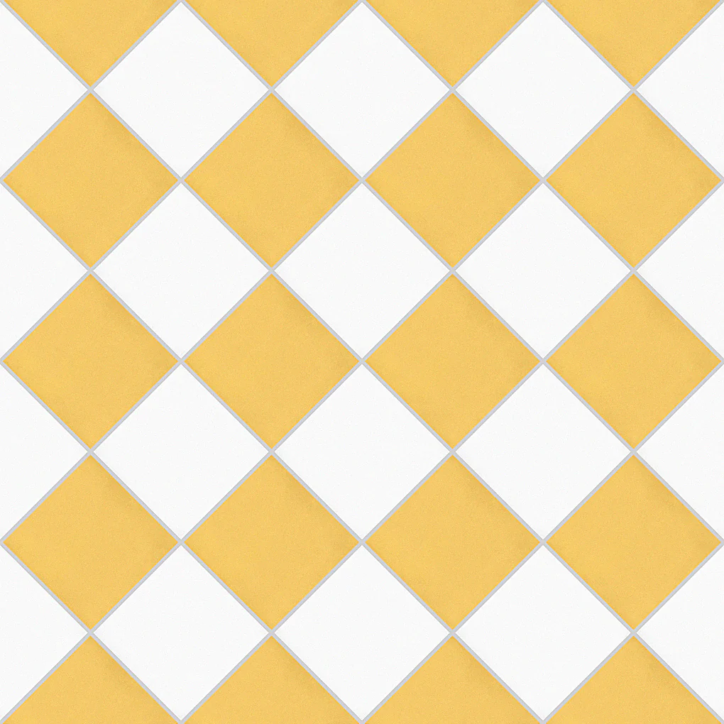 Schackrutigt Vit/Gul 20x20 CM Klinker - Image 2