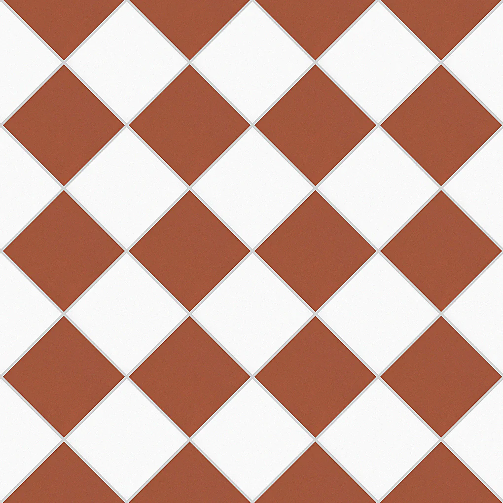 Schackrutigt Vit/Röd 20x20 CM Klinker - Image 2