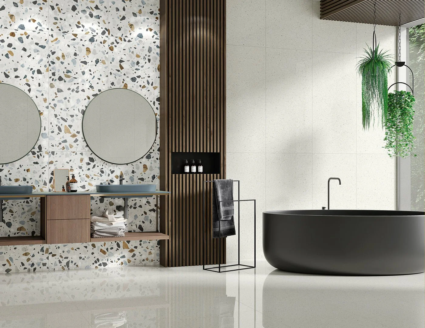 Terrazzo Stone White Matt Rect. 60x60 CM Klinker - Image 3