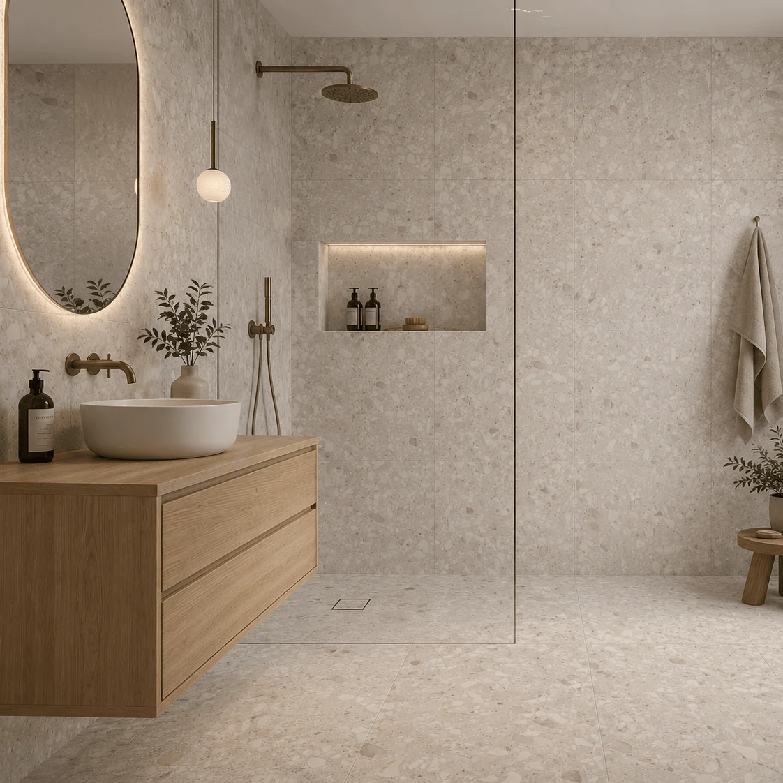Terrazzo Beige Matt Rect. 60x60 CM Klinker - Image 2